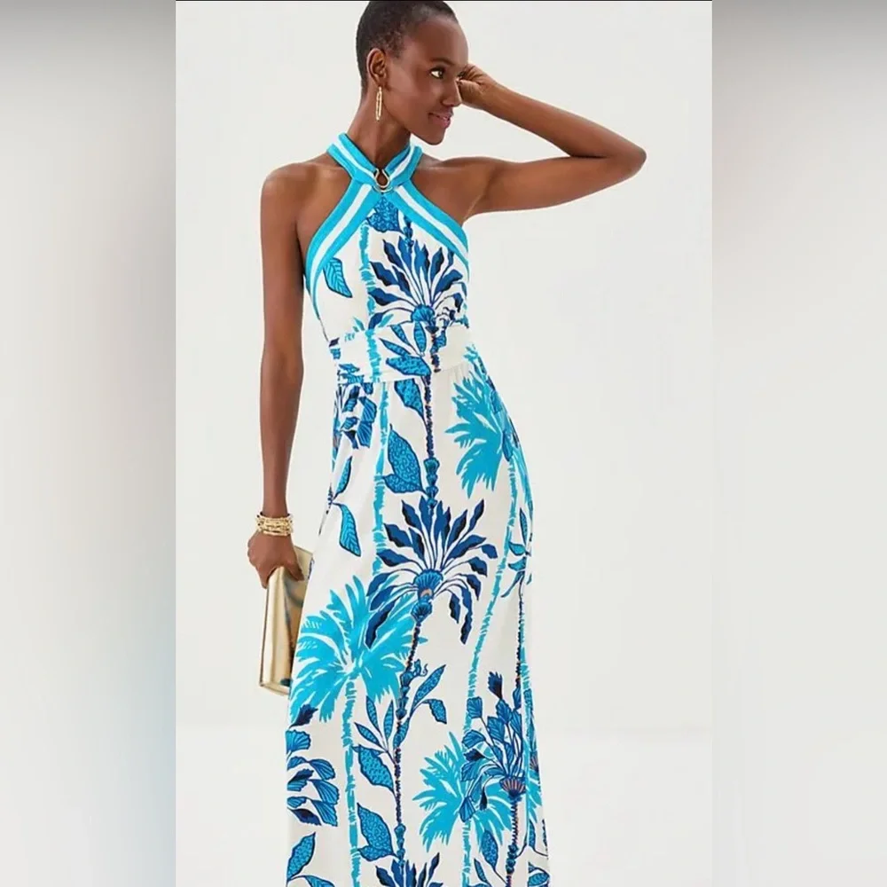 Lily Pulitzer Devena Halter Maxi Dress Size 16 NWT - Picture 3 of 15
